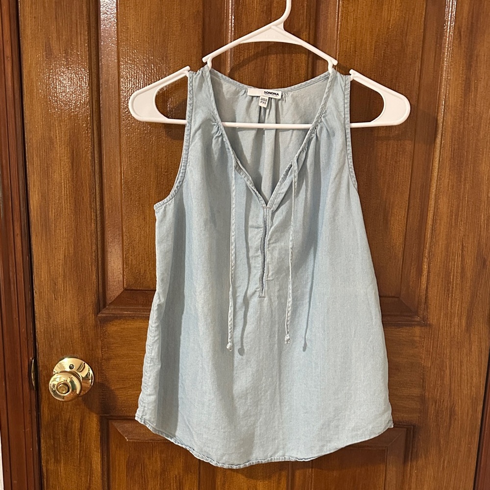 Sonoma Light Blue Denim Tank Top